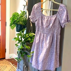 Purple/lilac scrunch floral dress size XL